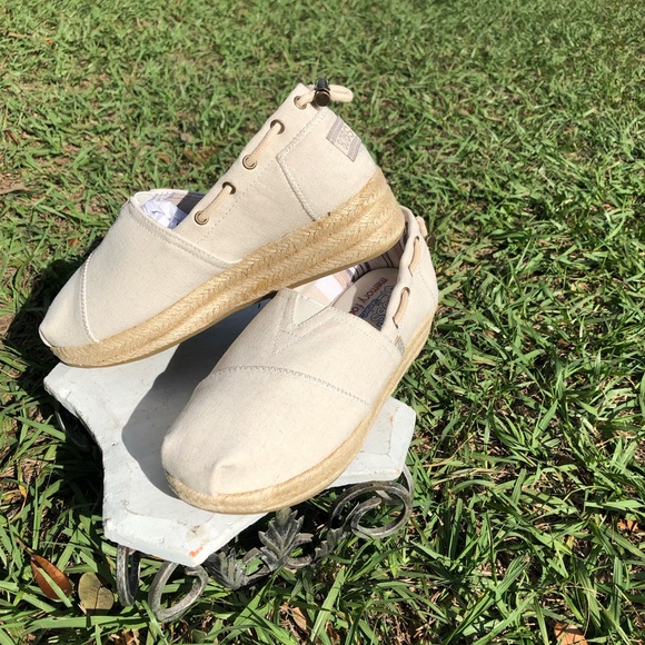 BOBS From SKECHERS Highlights Sand Sparkle Canvas Espadrille 6.5W Slip Ons NWB - Picture 5 of 8